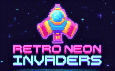 Retro Neon Invaders