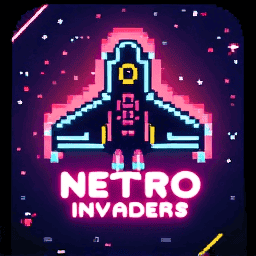 Retro Neon Invaders